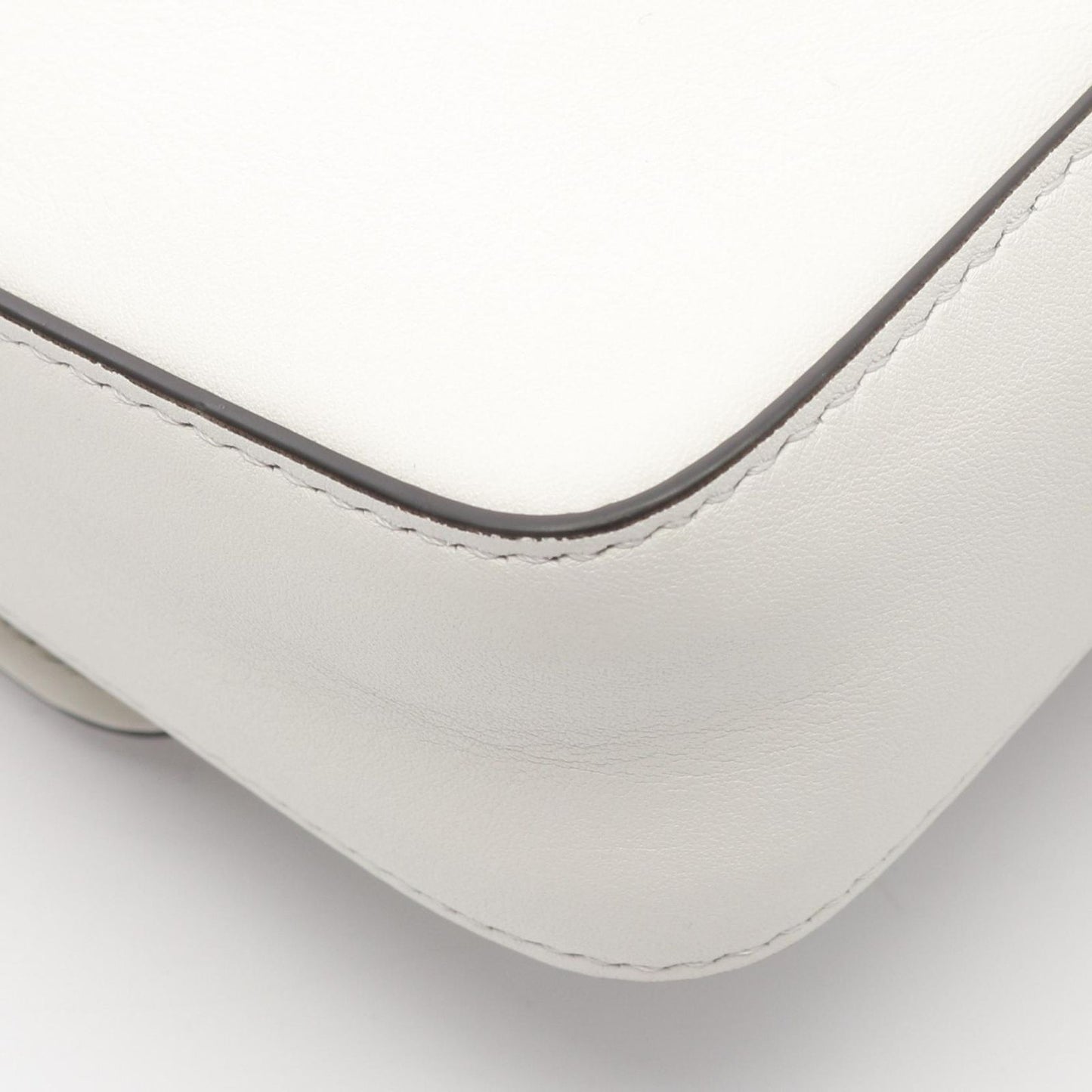 FENDI × VERSACE FENDACE Baguette Handbag - White/Gold Leather