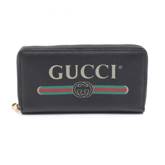 GUCCI Black Leather Zip-Around Wallet - Timeless Elegance