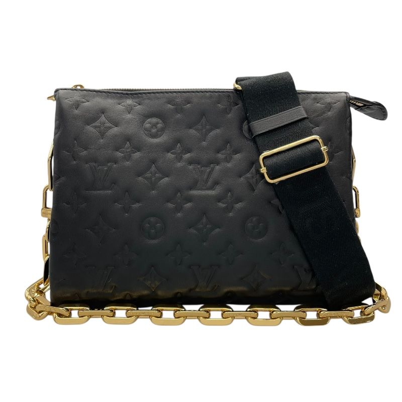 Louis Vuitton Pochette Coussin M57790 Noir Embossed Lambskin Shoulder Bag