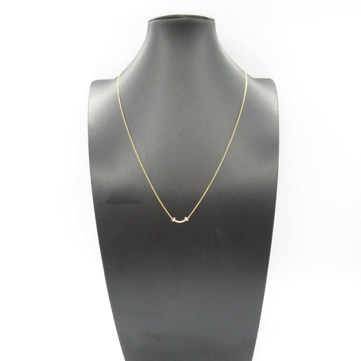 TIFFANY & CO T Smile Mini Diamond Necklace in 18K Yellow Gold