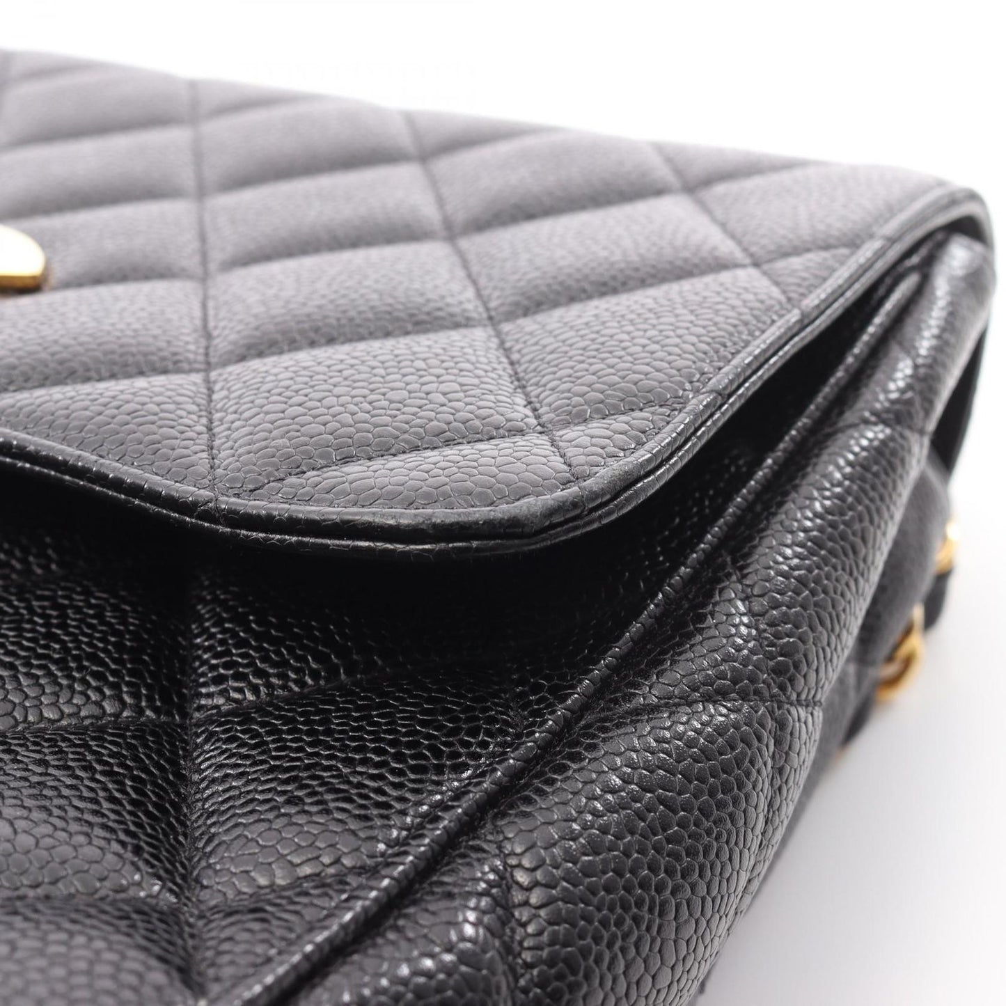 CHANEL Matelassé Single Flap Shoulder Bag in Black Leather