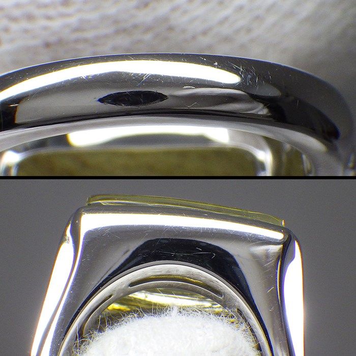 BVLGARI Allegra Square Faceted Lemon Quartz Ring in K18 White Gold