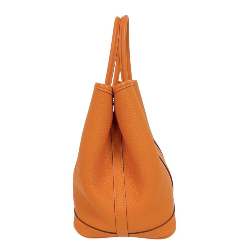 HERMES Garden Party TPM Handbag - Orange with Silver Hardware (2016)