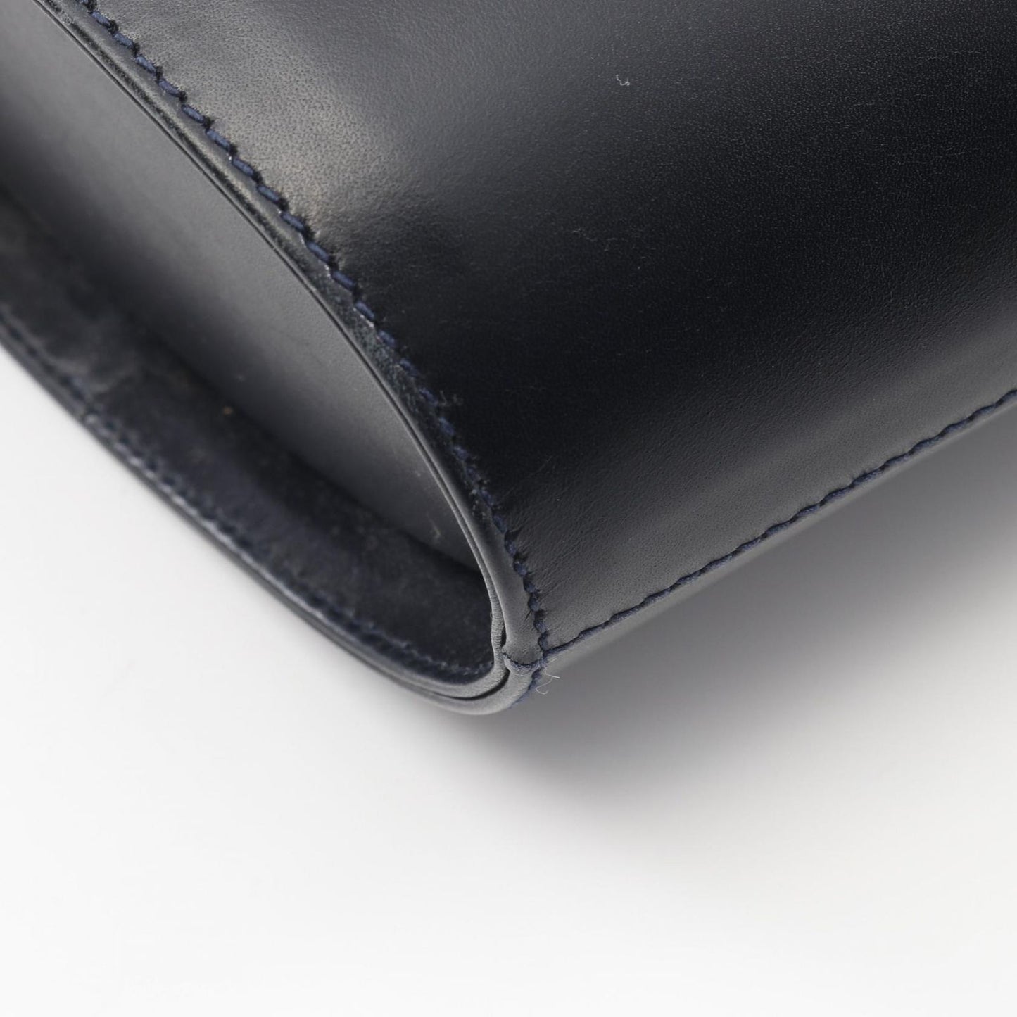 Salvatore Ferragamo Vara Ribbon Handbag in Navy Leather