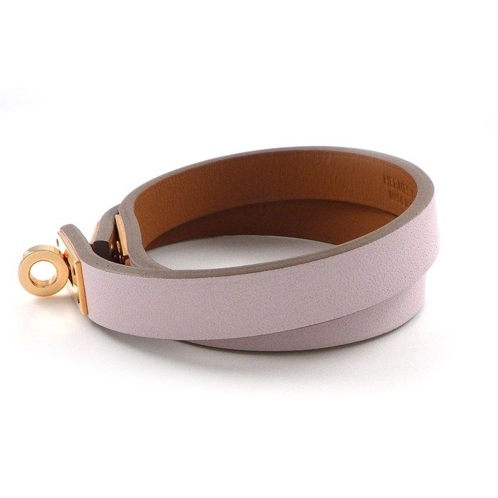 HERMES Mini Kelly Double Tour Bracelet in Mauve Pearl - 2023 Edition