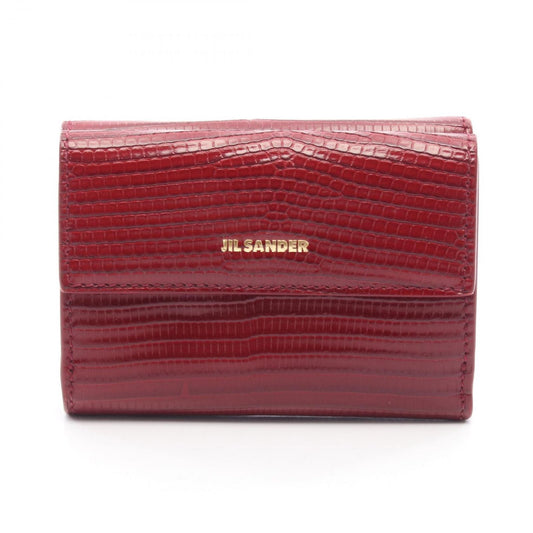 JIL SANDER Baby Wallet in Deep Cherry Leather - Exquisite Compact Design