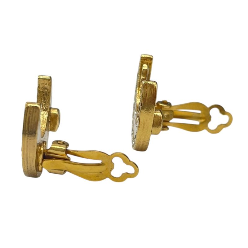 CHANEL Moon Earrings in Gold Metal and Strass - Exquisite Elegance