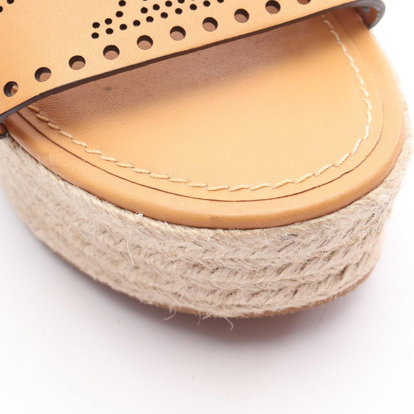 Louis Vuitton Starboard Line Wedge Sandals - Elegant Beige Leather