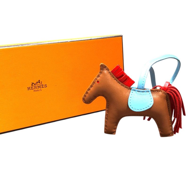 HERMES Rodeo PM Charm in Gold, Rouge Indian & Celeste