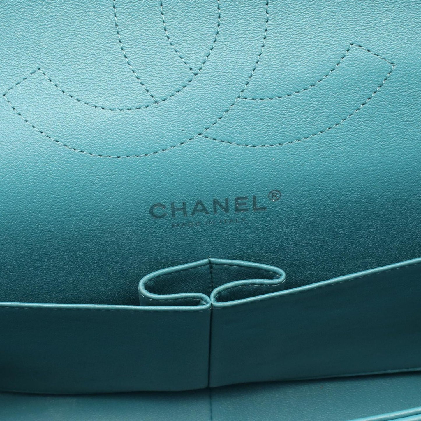 CHANEL Classic De Camellia 30 Large W Flap Shoulder Bag - Blue