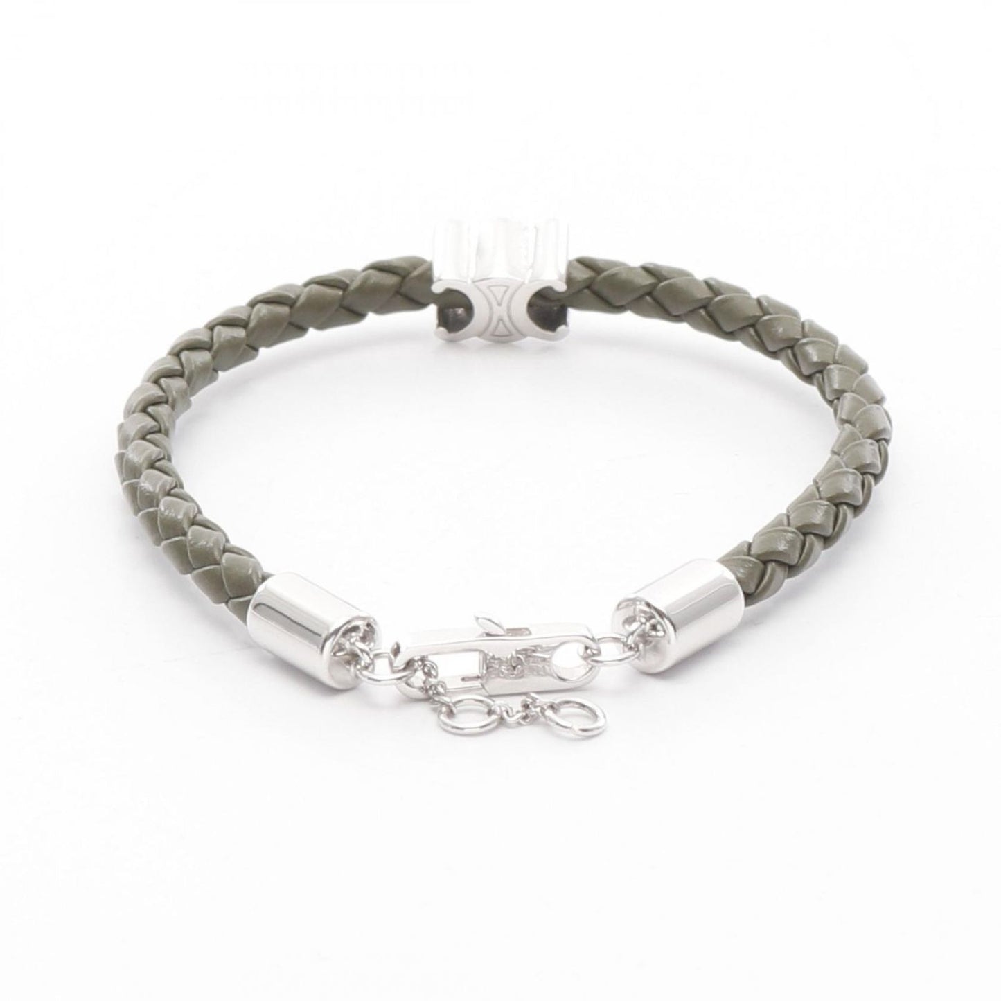 CELINE Triomphe Beach Bracelet in Khaki/Silver - Exquisite Craftsmanship