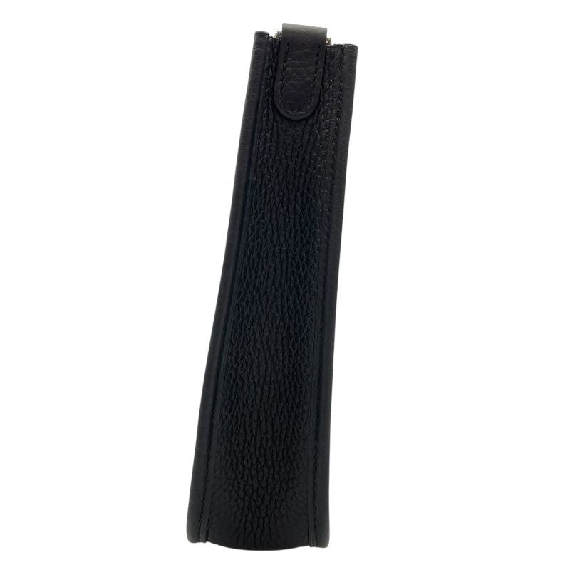 HERMES Evelyne TPM Black Togo Leather Shoulder Bag with Silver Hardware