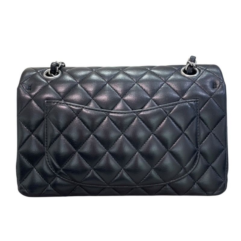 CHANEL Matelassé 23 Black Lambskin Shoulder Bag with Silver Hardware