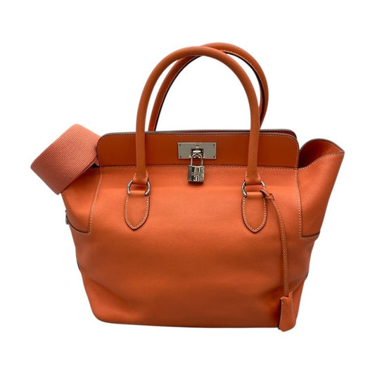 HERMES Toolbox 26 Flamingo Swift Leather Shoulder Bag
