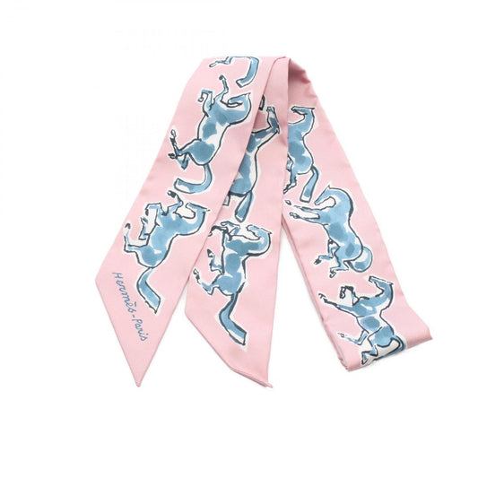 HERMES Chevaux en Liberte Twilly Scarf - Unused Luxury Silk