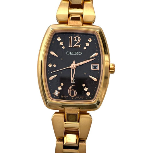 SEIKO LUKIA SSVW128 Black Solar Ladies Watch - Timeless Elegance