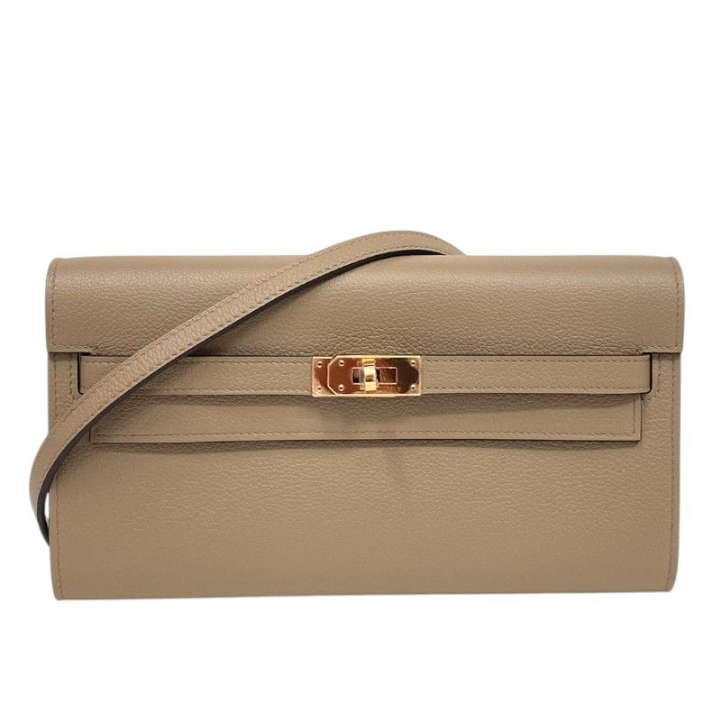 HERMES Kelly To Go W刻 Beige Marfa Gold Hardware Shoulder Bag