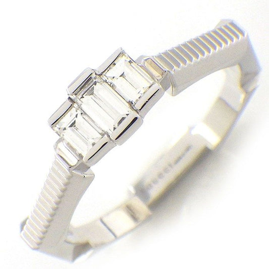 GUCCI Link to Love Baguette Diamond Ring in K18 White Gold