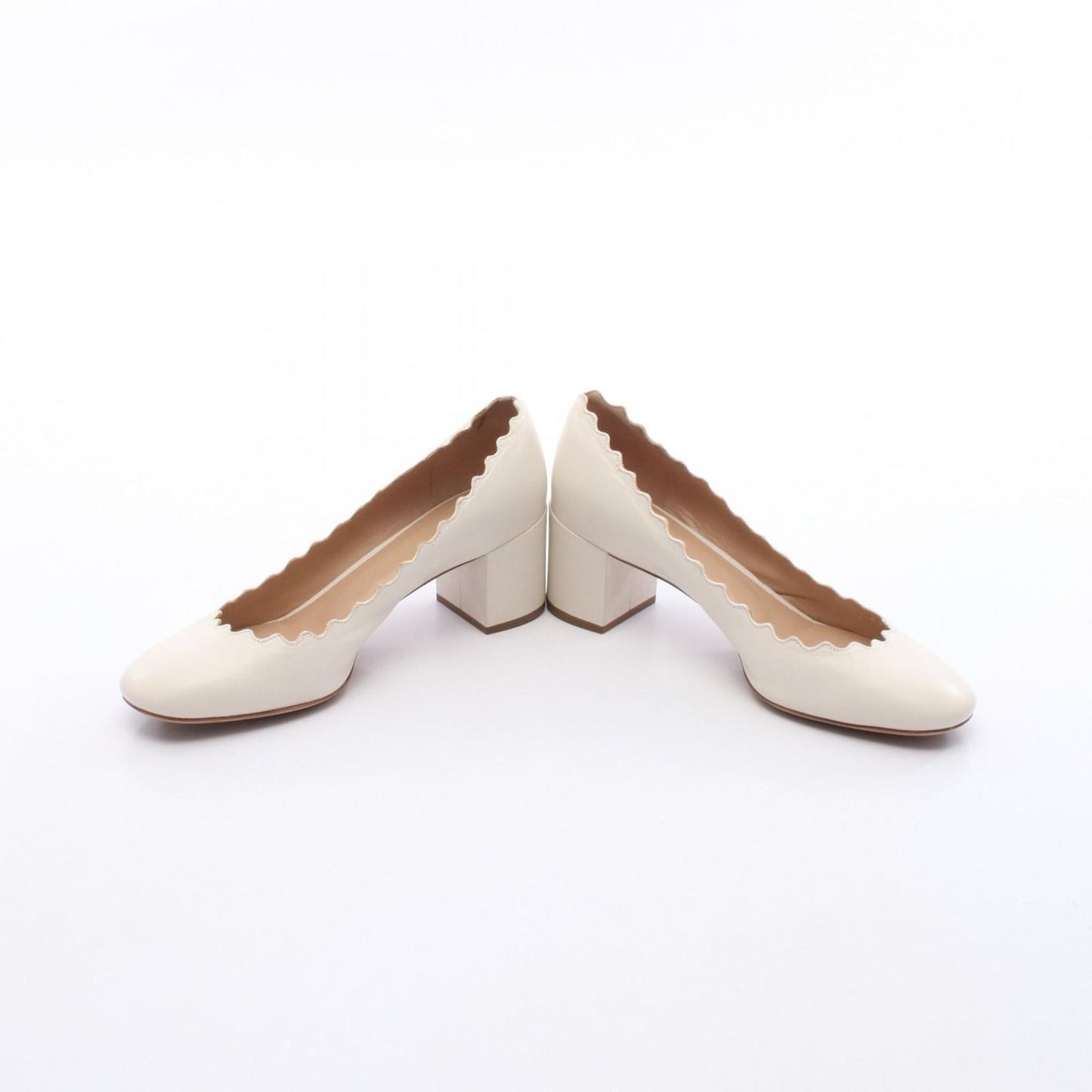 Chloe White Leather Pumps - Timeless Elegance
