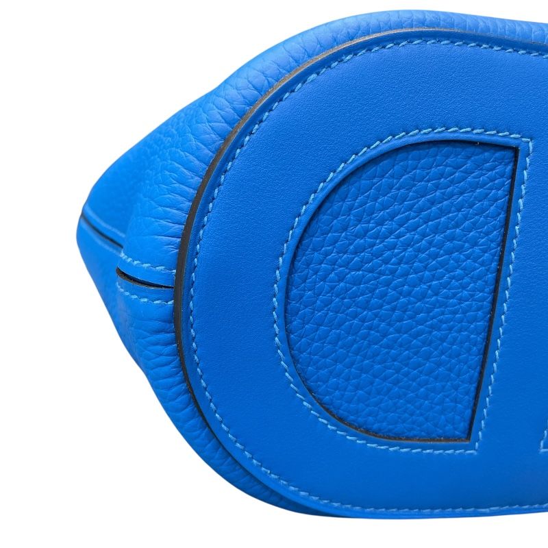 HERMES In The Loop 18 Monochrome K刻 Blue/Blue Togo Unisex Handbag