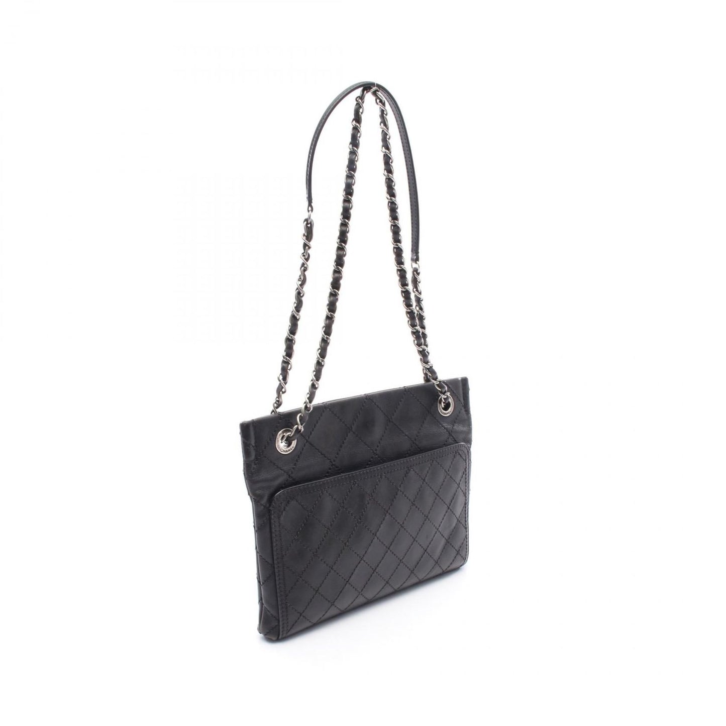 CHANEL Wild Stitch Black Leather Shoulder Bag - Timeless Elegance