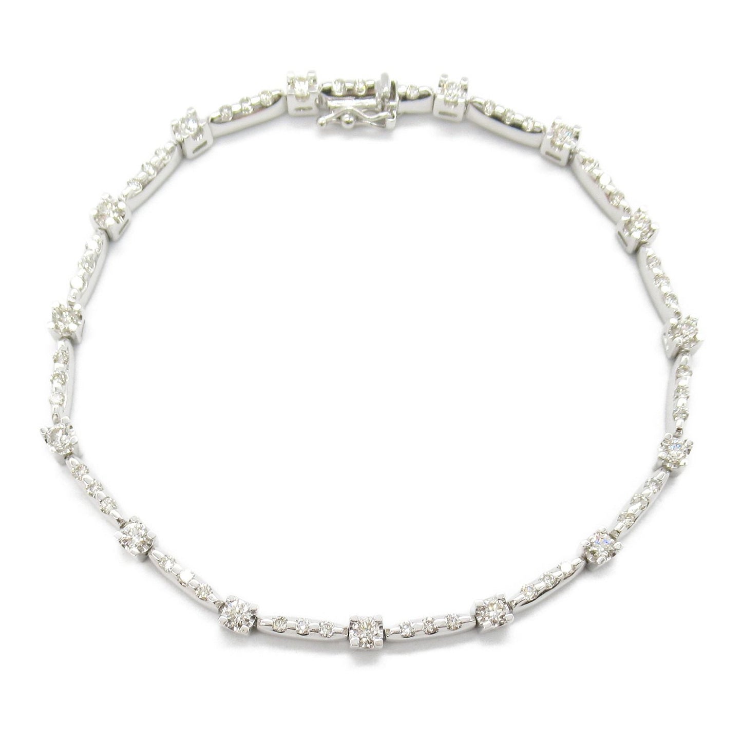 Exquisite K18WG Diamond Bracelet - 2.20ct Luxury Unisex Design