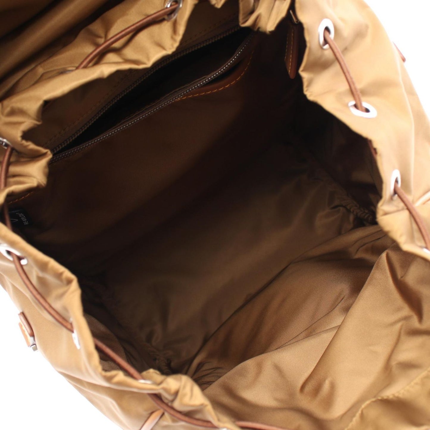 PRADA TESSUTO+VITELLO Brown Nylon & Leather Backpack - New