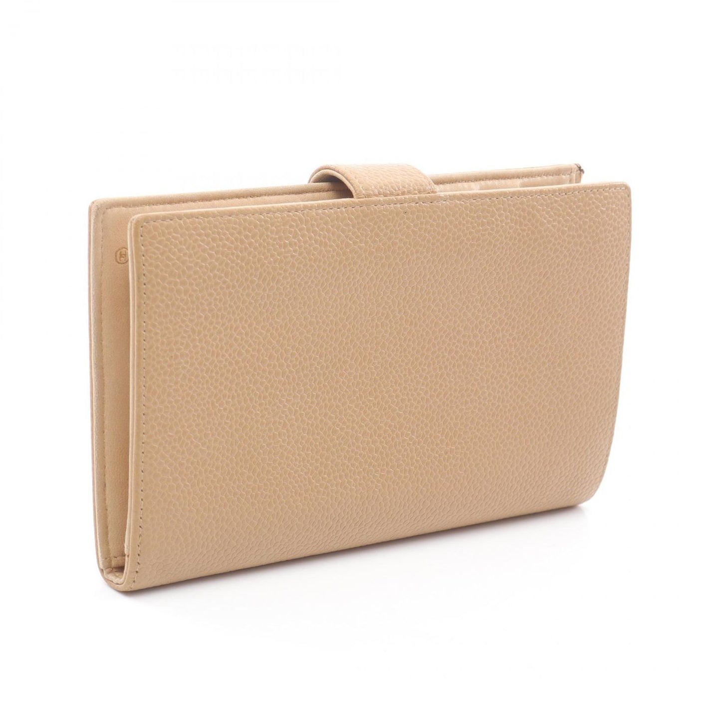 CHANEL Beige Leather Coco Mark Wallet - Timeless Elegance