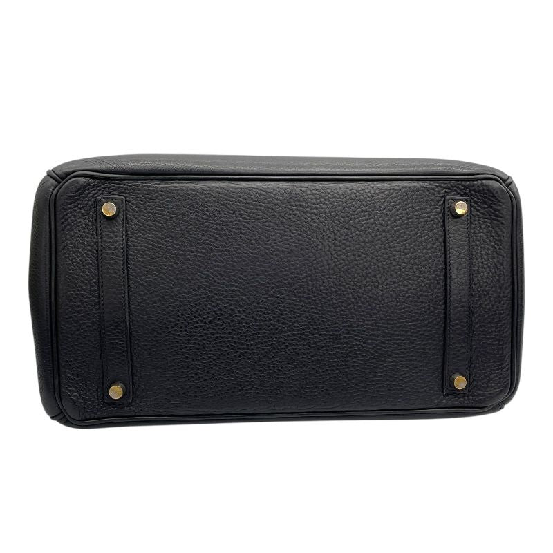 HERMES Birkin 35 Black Togo Leather Handbag with Silver Hardware