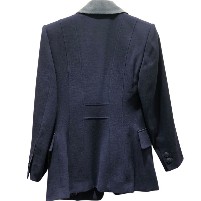 HERMES Velvet Collar Wool Jacket in Navy - Women's Tailored Elegance