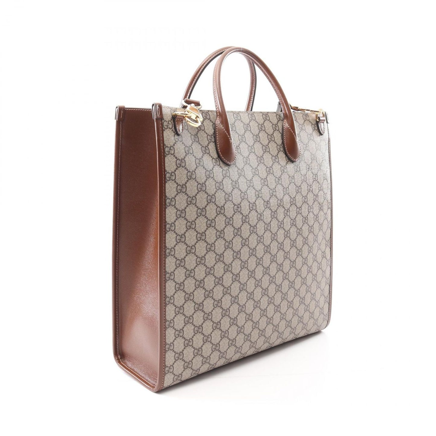 GUCCI Interlocking G Medium Tote Bag in Beige/Brown GG Supreme Canvas