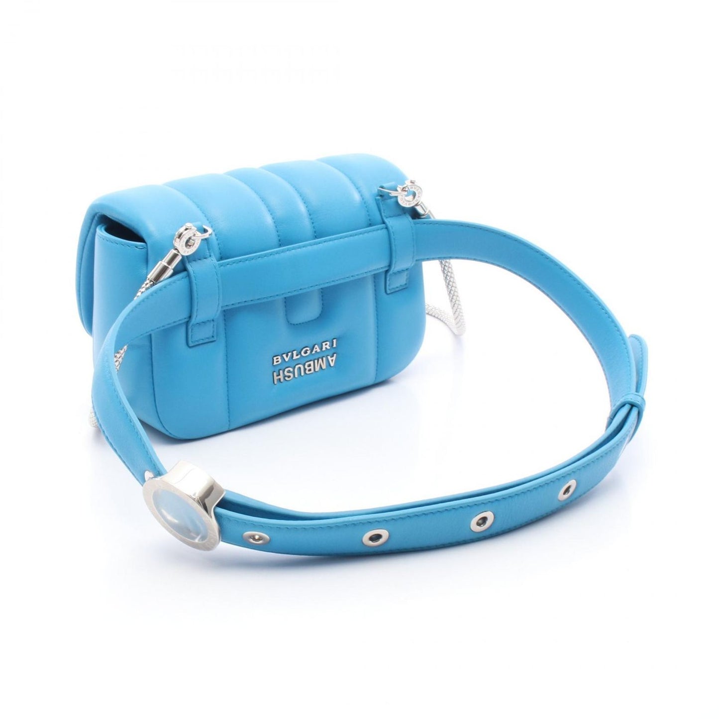 BVLGARI × AMBUSH Serpenti Blue Leather Waist Bag - Exclusive Design