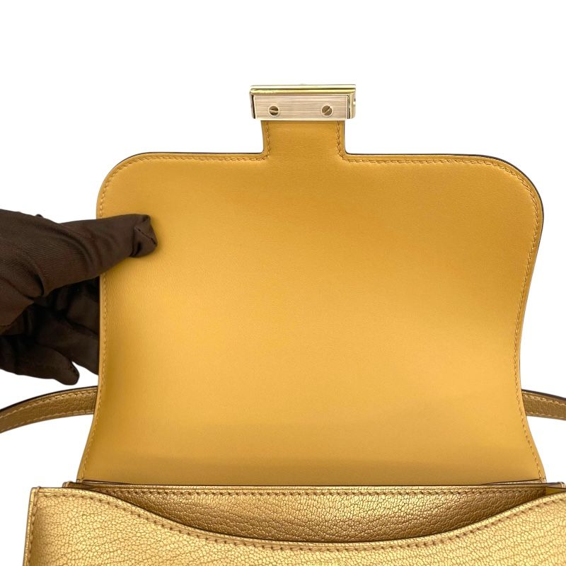HERMES Constance 3 Mini in Dore Chevre Shiny Leather - Unused