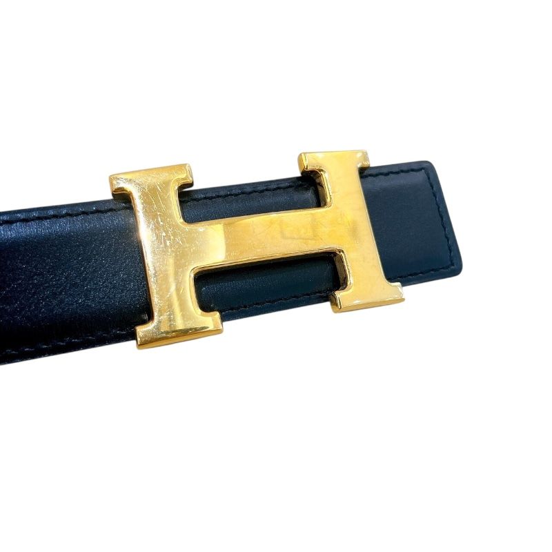 HERMES Mini Constance Belt 65cm Black with Gold Hardware