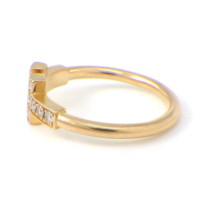 Tiffany & Co. T Wire Ring with Diamond 0.13ct in K18 Pink Gold