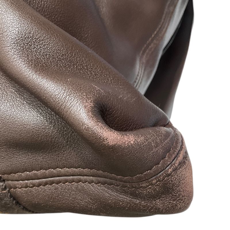 HERMES Caravan Vertical MM Brown Leather Unisex Tote Bag