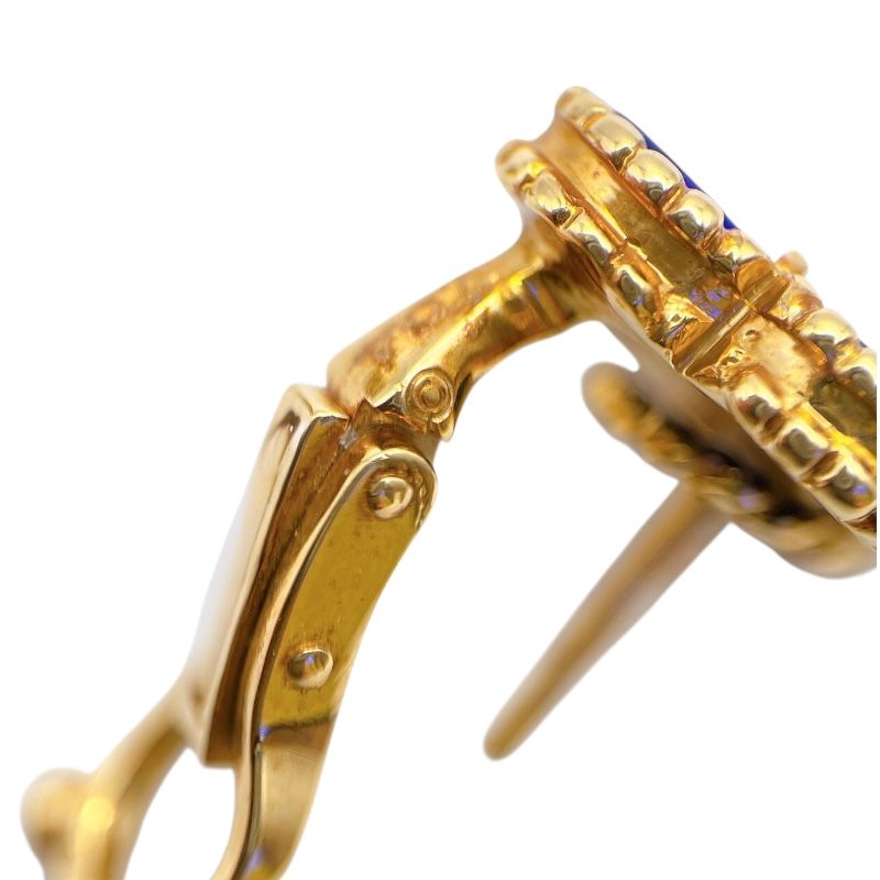 Van Cleef & Arpels Vintage Alhambra Earrings in K18 Gold & Lapis Lazuli