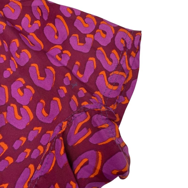 Louis Vuitton Leopard Print Silk Blouse in Purple - Size 34