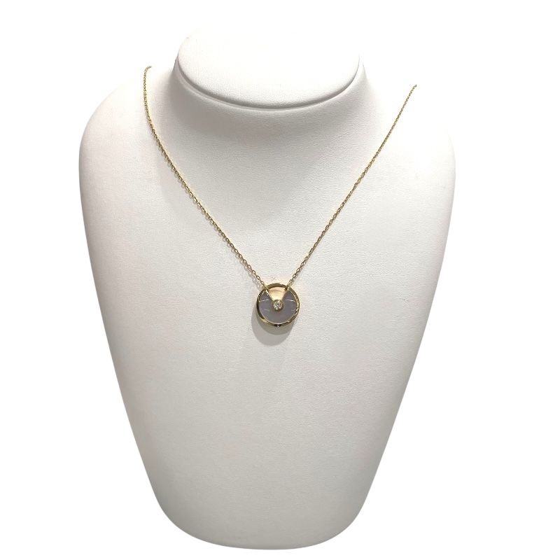 Cartier Amulette Necklace in Yellow Gold with Diamonds and Pearls