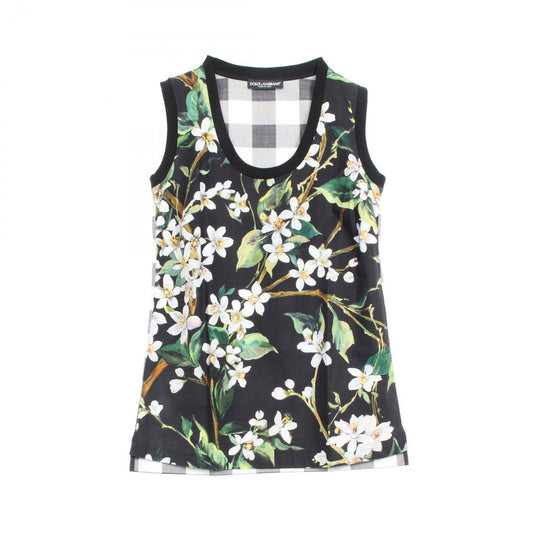 DOLCE & GABBANA Elegant Cotton Top in Black & Green