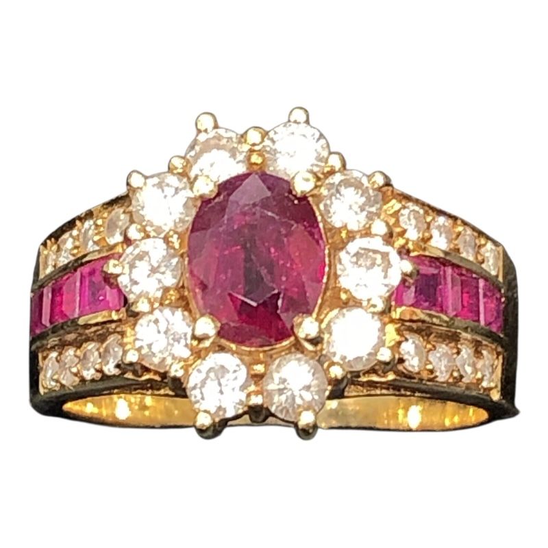 Exquisite K18YG Ruby and Diamond Ring - A Timeless Treasure