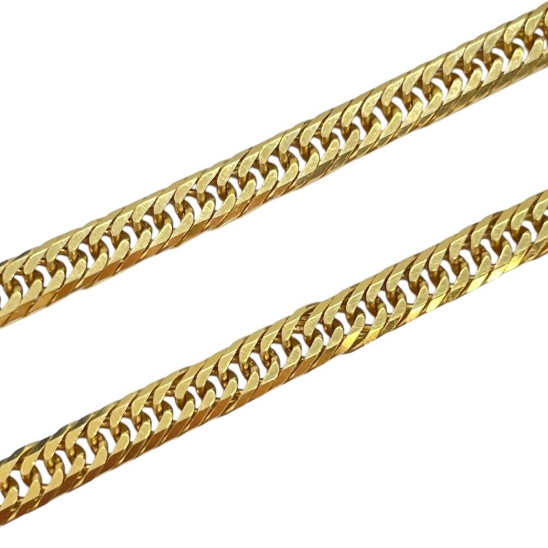 Exquisite K18 Gold 6-Sided Double Figaro Bracelet