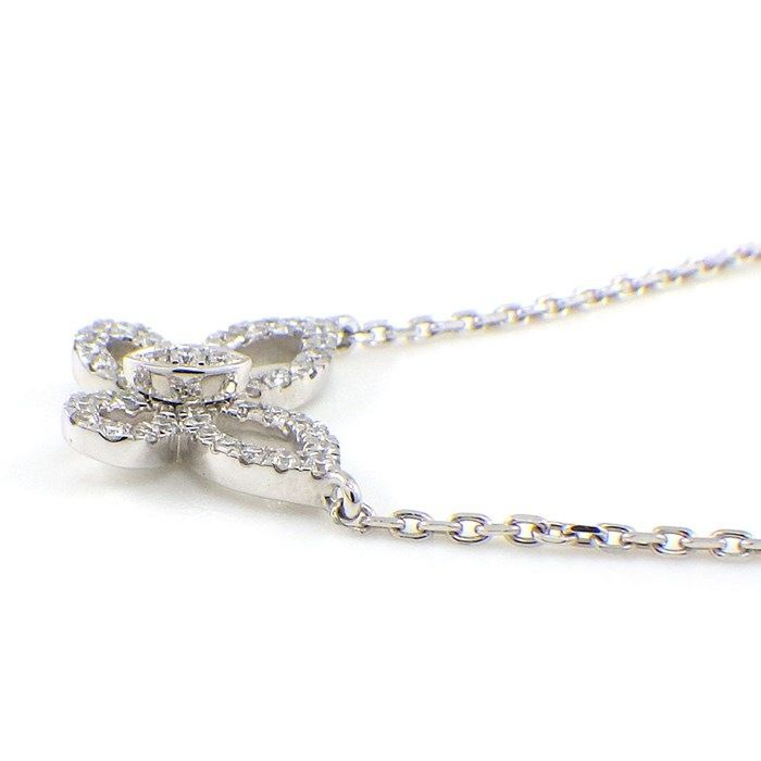 Graff Mini Butterfly Silhouette Necklace in K18 White Gold with Diamonds