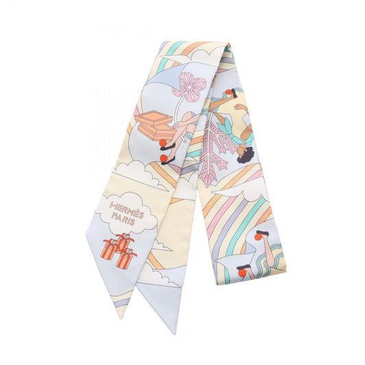 HERMES Carres Volants Silk Twilly Scarf - Unused Luxury Accessory