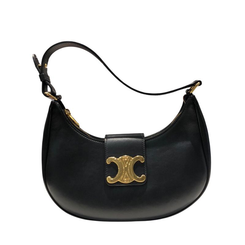 CELINE Medium Ava Black & Gold Hardware Shoulder Bag