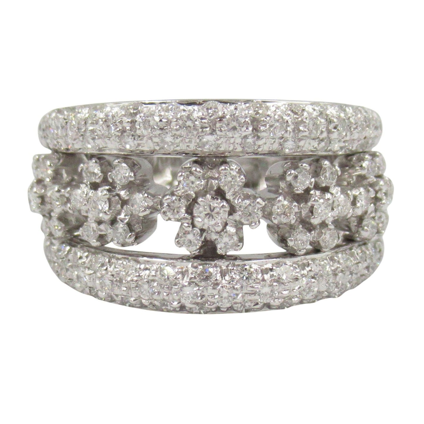 Ponte Vecchio Diamond Ring in 18K White Gold - Size 11