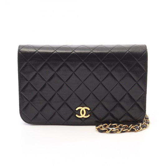 CHANEL Matelassé Single Flap Shoulder Bag in Black Lambskin