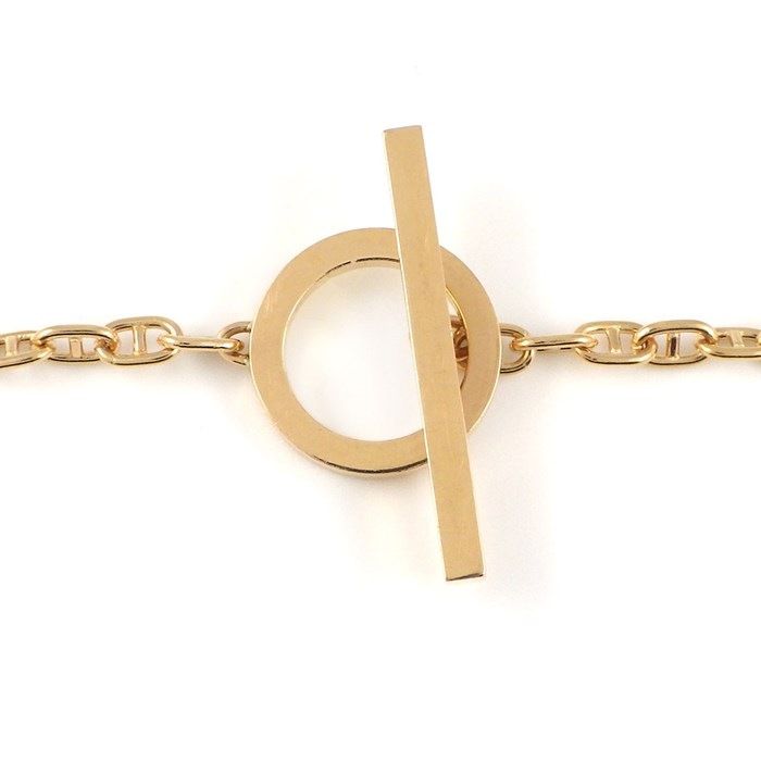 HERMES Chaine d'Ancre Contour Bracelet with Diamonds in K18 Pink Gold