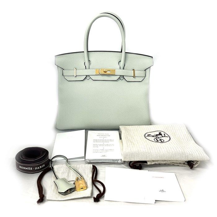 HERMES Birkin 30 Handbag - 2023 Grineve Togo with Gold Hardware