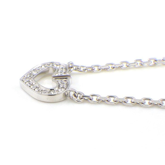 Cartier C Heart Pave Diamond Necklace in 18K White Gold